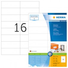 Herma #4462 Premium 標籤 A4, 105 x 37 mm, 16格 