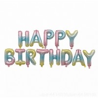 16吋 鋁膜氣球套裝 (Happy Birthday) - 漸變色