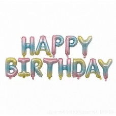 16吋 鋁膜氣球套裝 (Happy Birthday) - 漸變色