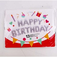 16吋 鋁膜氣球套裝 (Happy Birthday) - 銀色