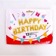 16吋 鋁膜氣球套裝 (Happy Birthday) - 金色