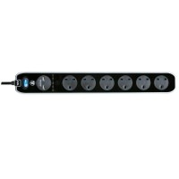英國品牌 Masterplug SRGLSU62PB 電源拖板黑色 (2米)