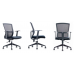"XC" Mesh chair with adj. armrest, upholstery with fabric. (網背、布座位)