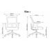 "XC" Mesh chair with adj. armrest, upholstery with fabric. (網背、布座位)
