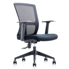 "XC" Mesh chair with adj. armrest, upholstery with fabric. (網背、布座位)
